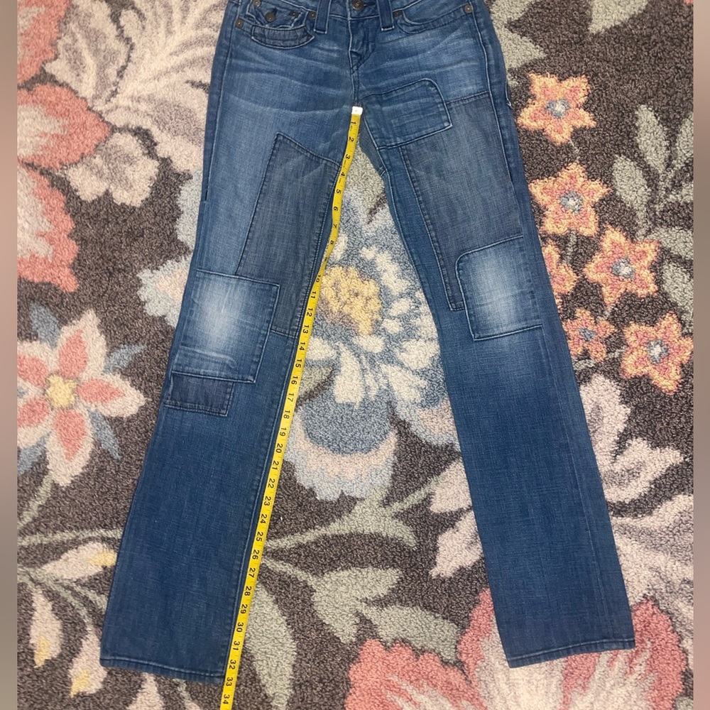 TRUE RELIGION vintage Y2K Billy patchwork jeans size 26 - Picture 3 of 8